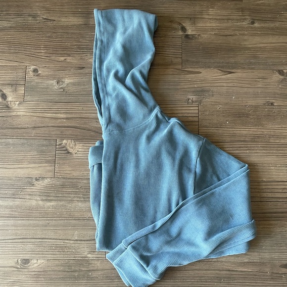 Men’s Blue Ribbed Hoodie Size Medium - Picture 1 of 5